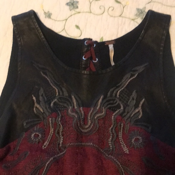 FREE PEOPLE ~ Boho Rock N Roll Tiered Keyhole Tunic Top - Picture 2 of 8